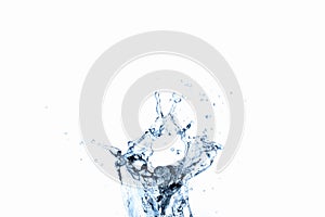 Water splash in glass isolated on white background