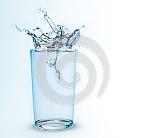 Water splash in glasses