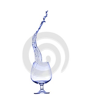 Water splash in glasses