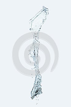 Water Splash isolate On light blue Background vertical