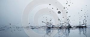 water splash isolated on blue background