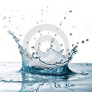 Water splash isolated on white background