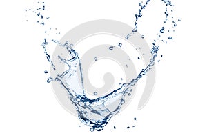 Water splash isolated white background