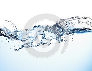 Water splash isolated on white Background. Pure Water.