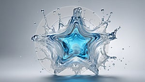 water splash isolated on white A splash of water in the shape of a star, showing the energy and the sparkle of water.
