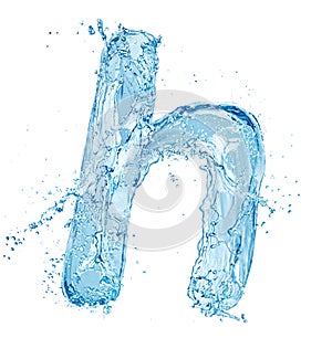 Water splash letter h italic type