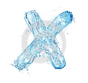 Water splash letter x italic type