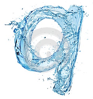 Water splash letter q italic type