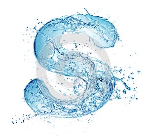 Water splash letter s italic type