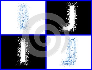 Water splash lettes.Upper case