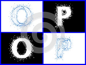 Water splash lettes.Upper case