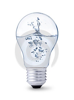 Water splash in lightbulb