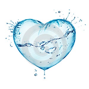 Water splash love heart