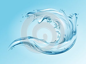 Water splash realistic vector illustration