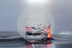 Water Splash with Red Reflection