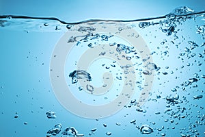 Water splash with ripple and bubble