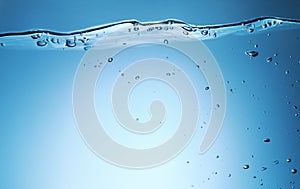 Water splash with ripple and bubble