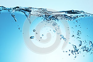 Water splash with ripple and bubble