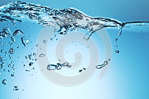 Water splash with ripple and bubble