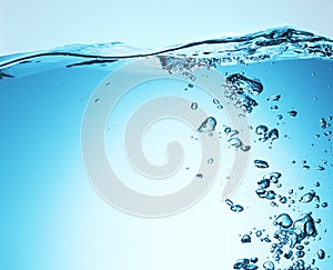 Water splash with ripple and bubble