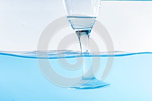 Water splash and ripple isolated on white background