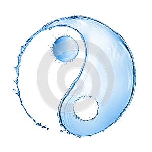 Water splash in shape of Yin Yang sign