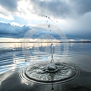 Water splash on surface photo