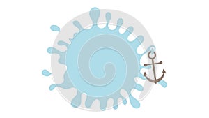 Water splash and swaying anchor animation. Isolated