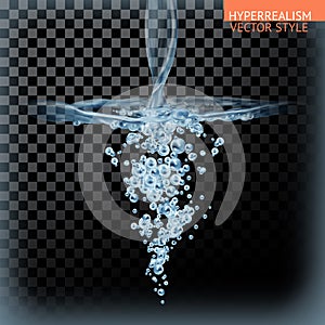 Water splash with transparency, vector