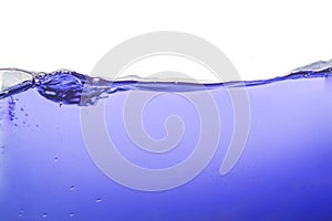 Water splash or water wave with bubbles of air