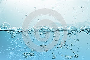 Water splash or water wave with bubbles of air