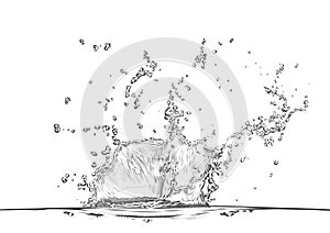 WATER SPLASH WHITE BACKGROUND