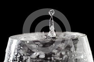 Water splash in wineglass