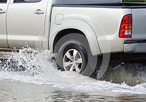 Water Splashed by a car