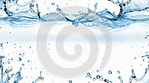 Water splashes and creates air bubbles as it hits a white surface SEAMLESS PATTERN