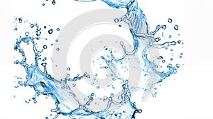 Water splashes and creates air bubbles as it hits a white surface SEAMLESS PATTERN