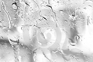 Water splashes fresh drop on window glass for abstracts background rainy season, ice background cool feeling fresh with splash