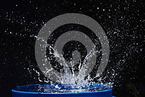 Water splashes, isolated on a black background