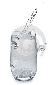 Water splashig of a glass