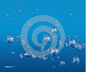 Water splashing above white background, water wave with bubbles