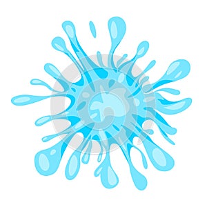 Water splat liquid splash shape blue color wet illustration