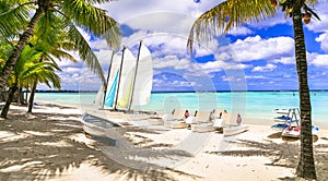 Paradise tropical beach scenery. Mauritius island photo