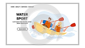 Water Sport Extremal Kayaking Competition Vector photo