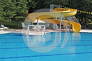 Water sports in swimming pool