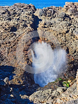 Water Spray From Kiama Blow Hole, Australia