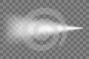 Water spray mist of atomizer or smoke, paint dust particles. Modern spray effect on transparent background Ã¢â¬â vector photo