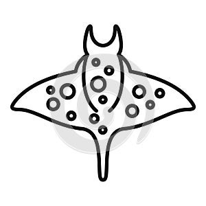 Water stingray icon outline vector. Animal fish