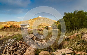 Water storage tank on a hill in Israel