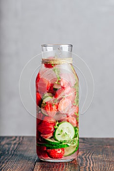 Water with Strawberry, Cucumber and Thyme.