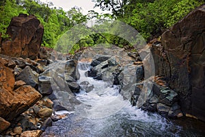 Water stream down in kahung valley south kalimantan